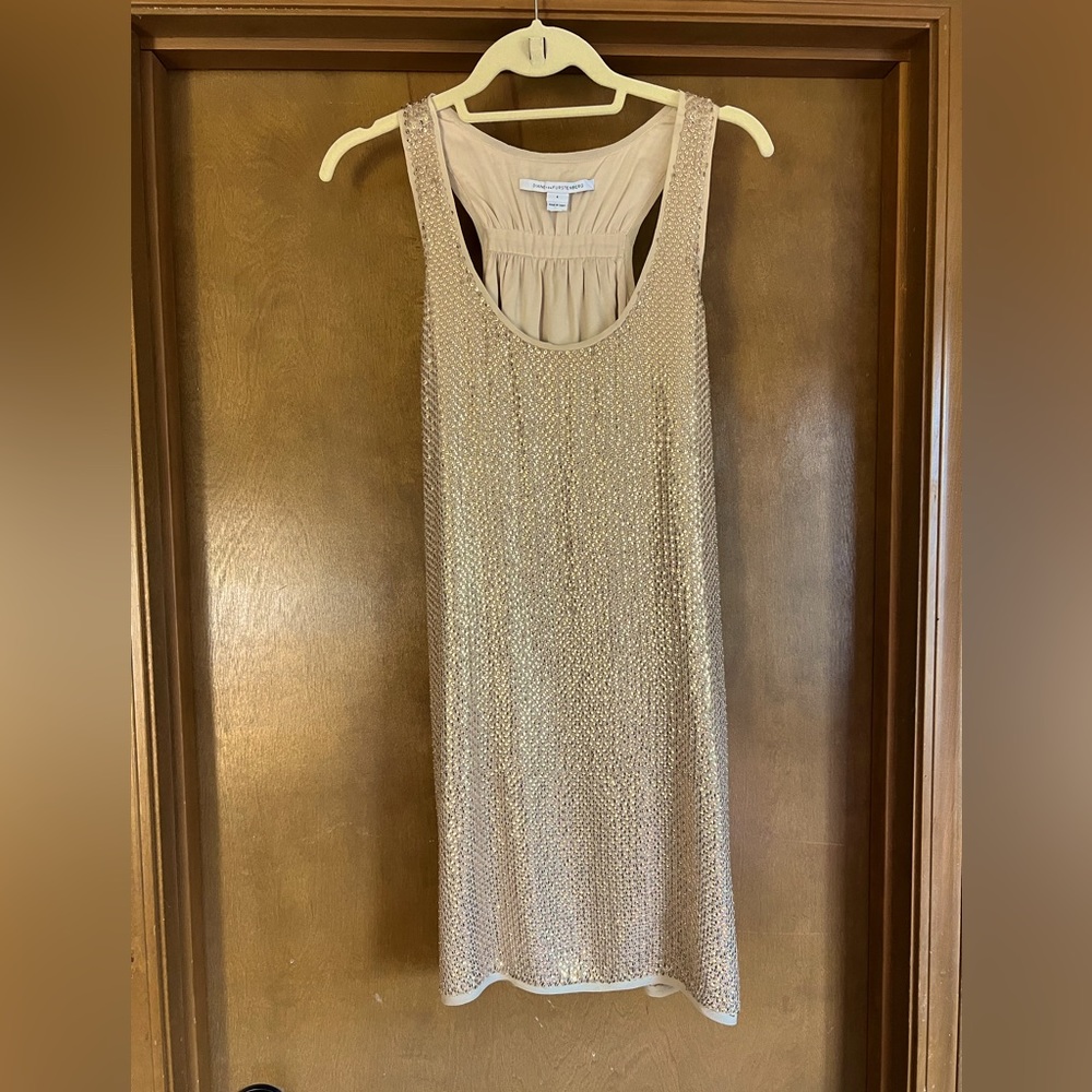 Diane Von Furstenberg, women’s Gold Sequin mini dress size 4